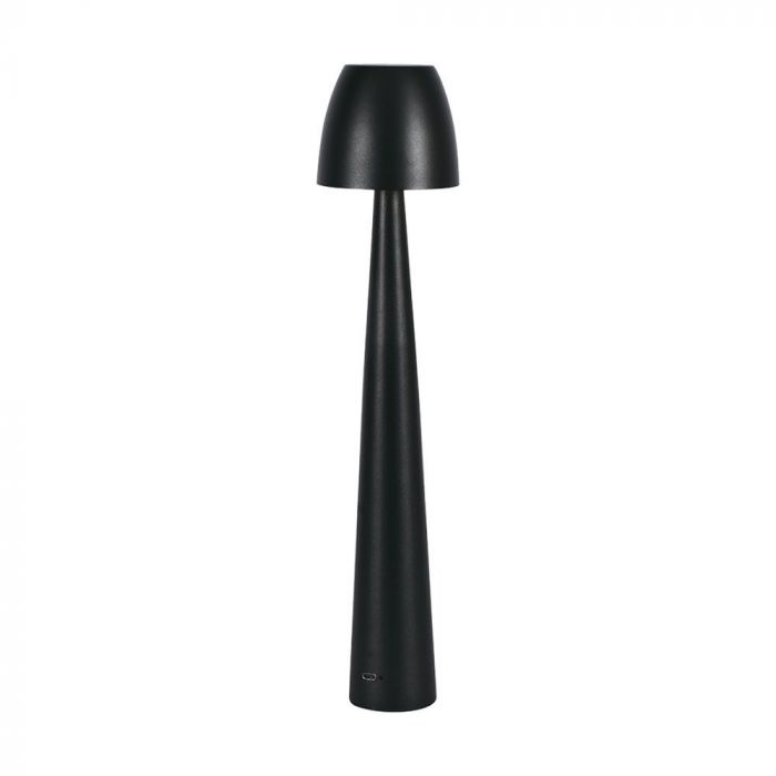 3W(110Lm) DC:5V, 2A LED-bordslampa, V-TAC, IP20, dimbar, svart, 1800mAh litiumbatteri, 3IN1