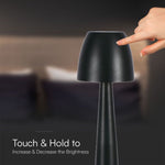 3W(110Lm) DC:5V, 2A LED-bordslampa, V-TAC, IP20, dimbar, svart, 1800mAh litiumbatteri, 3IN1