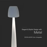 3W(110Lm) DC:5V, 2A LED-bordslampa, V-TAC, IP20, dimbar, vit, 1800mAh litiumbatteri, 3IN1