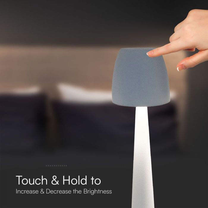 3W(110Lm) DC:5V, 2A LED-bordslampa, V-TAC, IP20, dimbar, vit, 1800mAh litiumbatteri, 3IN1