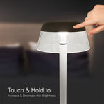 3W(110Lm) LED uzlādējama galda lampa, 1800mAh, V-TAC, IP20, dimmējama, balta, 130x285mm, 3IN1