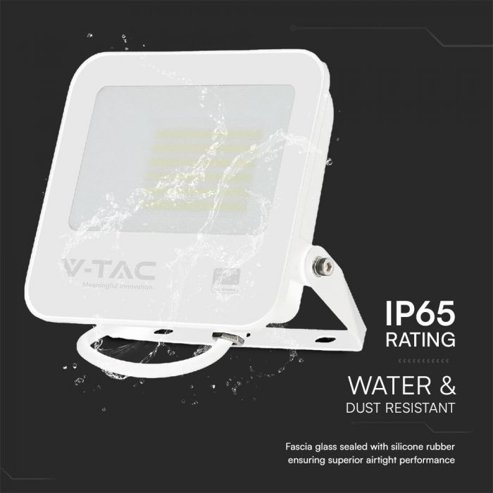 50W(4270Lm) LED floodlight, V-TAC SAMSUNG, IP65, white, cool white light 6500K