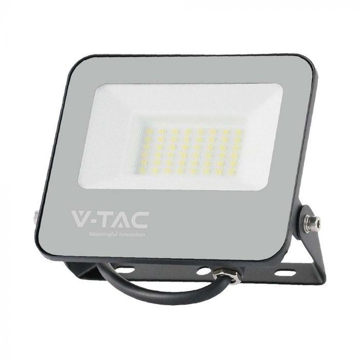 30W(4800Lm) LED-strålkastare utan rörelsesensor, V-TAC, IP65, svart hölje med grått glas, 5 års garanti, neutralvitt ljus 4000K