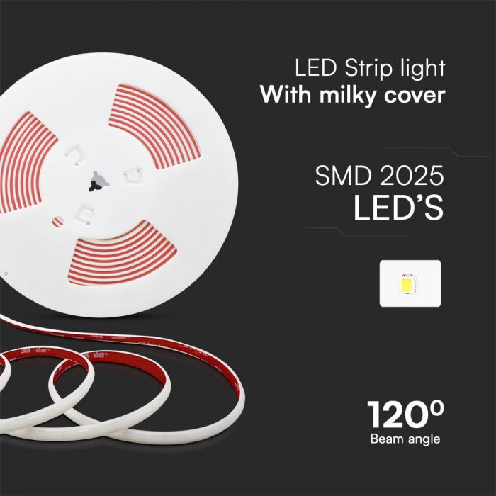 Price for 5m_12.5W(1150Lm) 220V SMD LED strip, IP65, V-TAC, cool white light 6500K