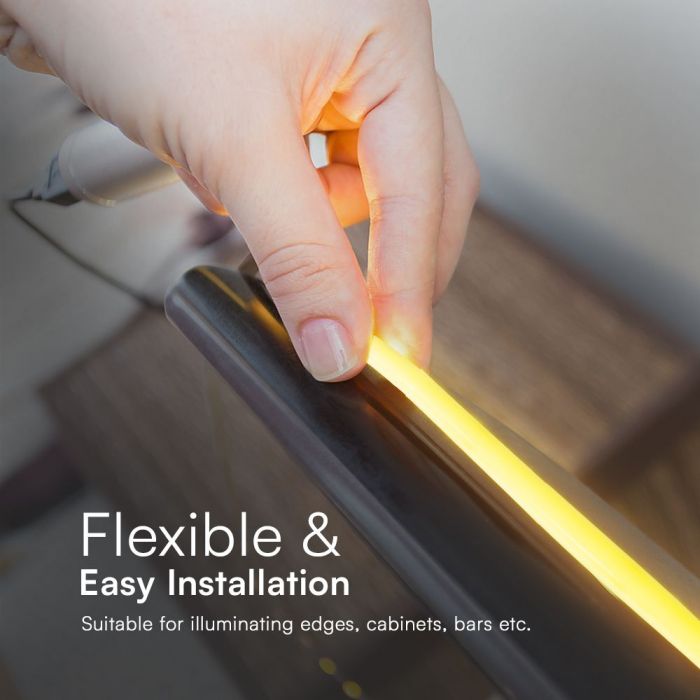 Цена на 50m_12.5W(1150Lm) 220V COB LED strip, IP65, V-TAC, теплый белый свет 3000K