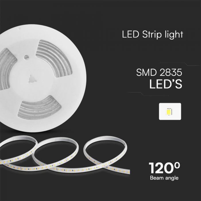 Price for 10m_10.5W(1000Lm) 220V SMD LED strip, IP65, V-TAC, warm white light 3000K