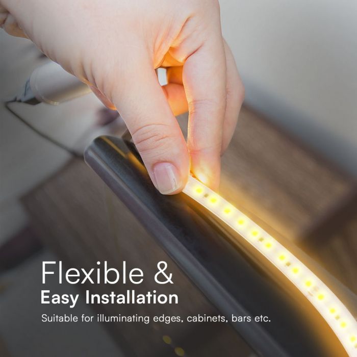 Hind 50m_10.5W(1000Lm) 220V LED ribale, IP65, V-TAC, valge, soe valge valgus 3000K