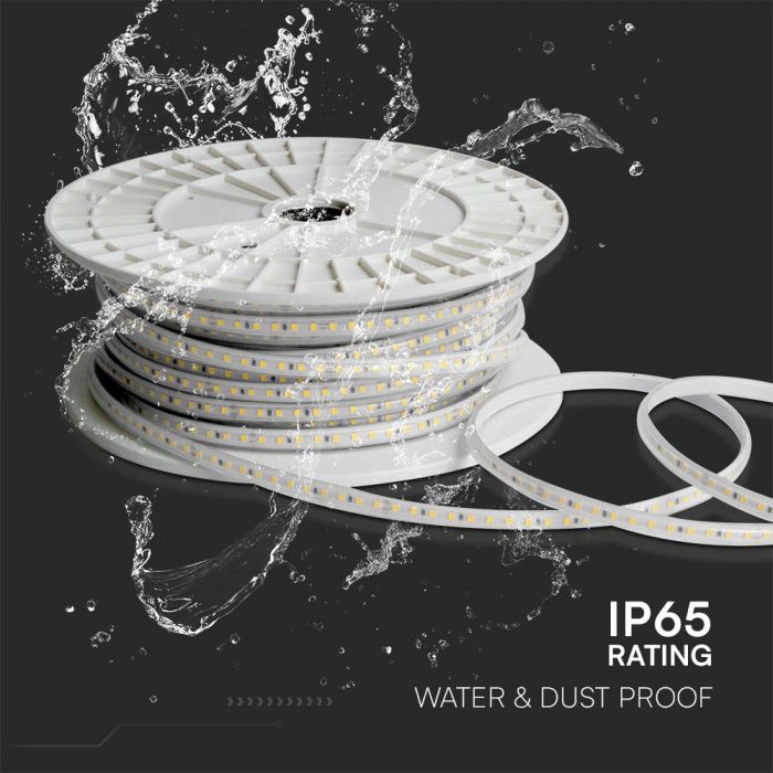 Hind 50m_10.5W(1000Lm) 220V LED ribale, IP65, V-TAC, valge, soe valge valgus 3000K