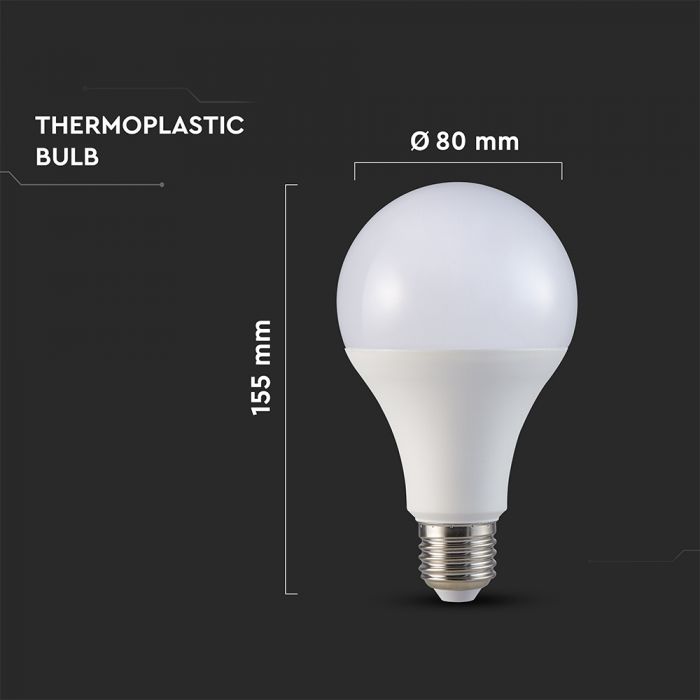 E27 20W(2452Lm) LED Spuldze, V-TAC, IP20, silti balta gaisma 3000K