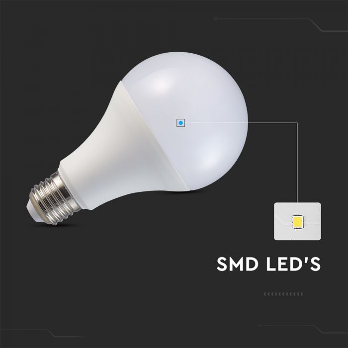 E27 20W(2452Lm) LED Spuldze, V-TAC, IP20, silti balta gaisma 3000K