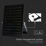 10W(1500Lm) LED Prožektors ar saules paneli un PIR kustību sensoru, V-TAC, IP65, melns, 4000K+6000K
