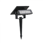 0.9W(80 Lm) LED solārais gaismeklis, V-TAC, IP65, melns,  3.7V, Li-ion 1200mAh, silti balta gaisma 3000KBattery