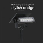 0.9W(80 Lm) LED solārais gaismeklis, V-TAC, IP65, melns,  3.7V, Li-ion 1200mAh, silti balta gaisma 3000KBattery