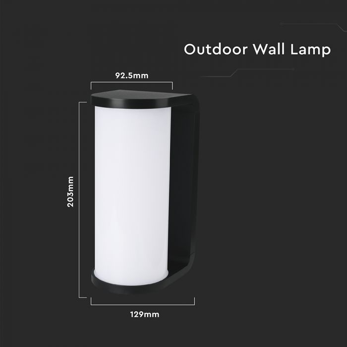 12W(1760Lm) LED Fasādes gaismeklis, V-TAC, IP65, melns, 3IN1 CCT