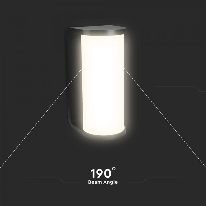 12W(1760Lm) LED Fasādes gaismeklis, V-TAC, IP65, melns, 3IN1 CCT