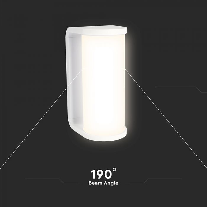 12W(1760Lm) LED Fasādes gaismeklis, V-TAC, IP65, balts, 3IN1 CCT