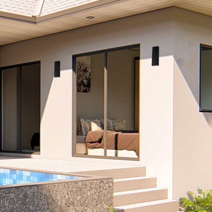 Фасадный светодиодный светильник 8W(1120Lm), V-TAC, IP65, черный, нейтральный белый 4000K