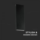 Фасадный светодиодный светильник 8W(1120Lm), V-TAC, IP65, черный, нейтральный белый 4000K