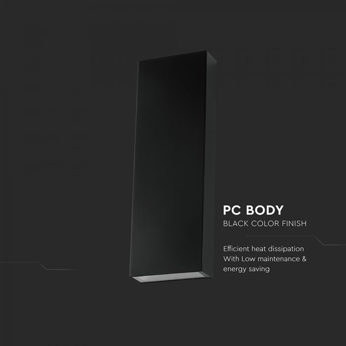 Фасадный светодиодный светильник 8W(1120Lm), V-TAC, IP65, черный, нейтральный белый 4000K