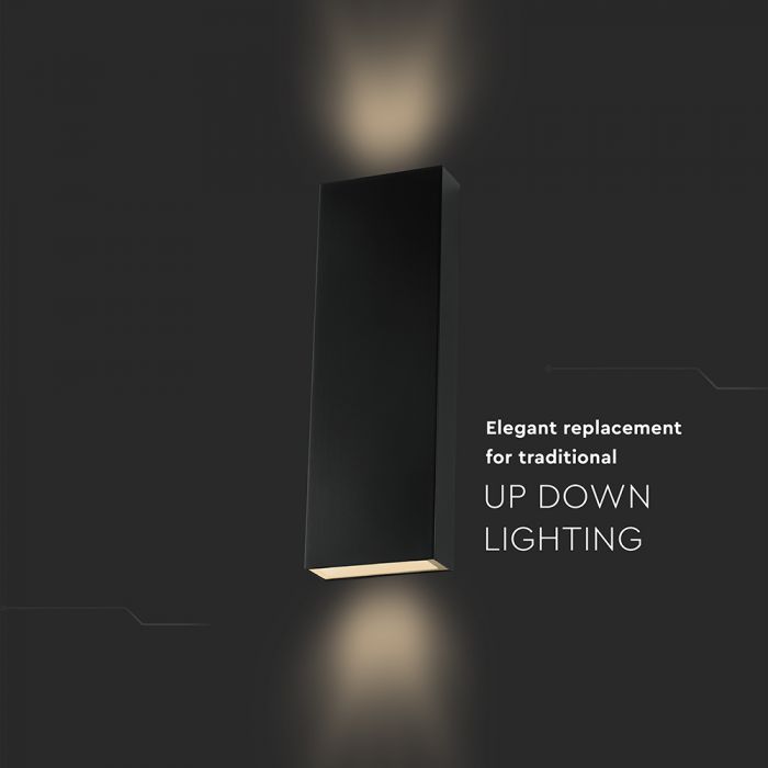 Фасадный светодиодный светильник 8W(1120Lm), V-TAC, IP65, черный, нейтральный белый 4000K