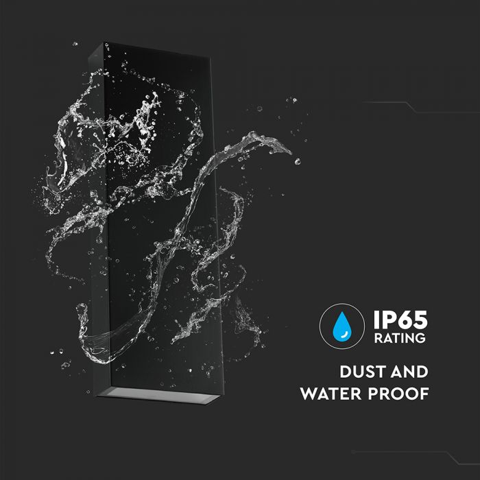 Фасадный светодиодный светильник 8W(1120Lm), V-TAC, IP65, черный, нейтральный белый 4000K