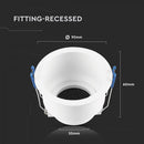 GU10 Aluminium round luminaire with deep anti-glare grille, white housing, V-TAC, IP20