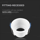 GU10 Aluminium round luminaire with deep anti-glare grille, white housing, V-TAC, IP20