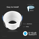 GU10 Aluminium round luminaire with deep anti-glare grille, white housing, V-TAC, IP20