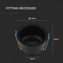 GU10 Aluminium round luminaire with deep anti-glare grille, black housing, V-TAC, IP20