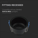 GU10 Aluminium round luminaire with deep anti-glare grille, black housing, V-TAC, IP20