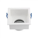 GU10 aluminium square luminaire with deep anti-glare grille, white housing, V-TAC, IP20