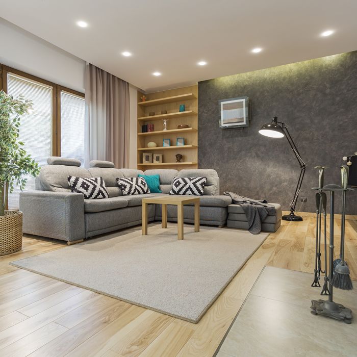 GU10 aluminium square luminaire with deep anti-glare grille, white housing, V-TAC, IP20