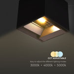 9W(800Lm) LED solārais fasādes gaismeklis, V-TAC, IP65, melns, 3IN1