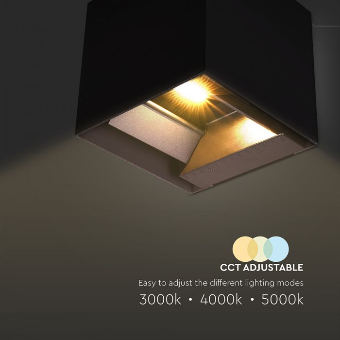 9W(800Lm) LED solārais fasādes gaismeklis, V-TAC, IP65, melns, 3IN1