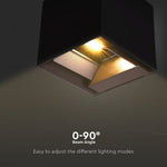 9W(800Lm) LED solārais fasādes gaismeklis, V-TAC, IP65, melns, 3IN1