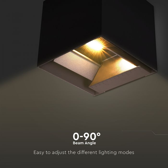 9W(800Lm) LED solārais fasādes gaismeklis, V-TAC, IP65, melns, 3IN1