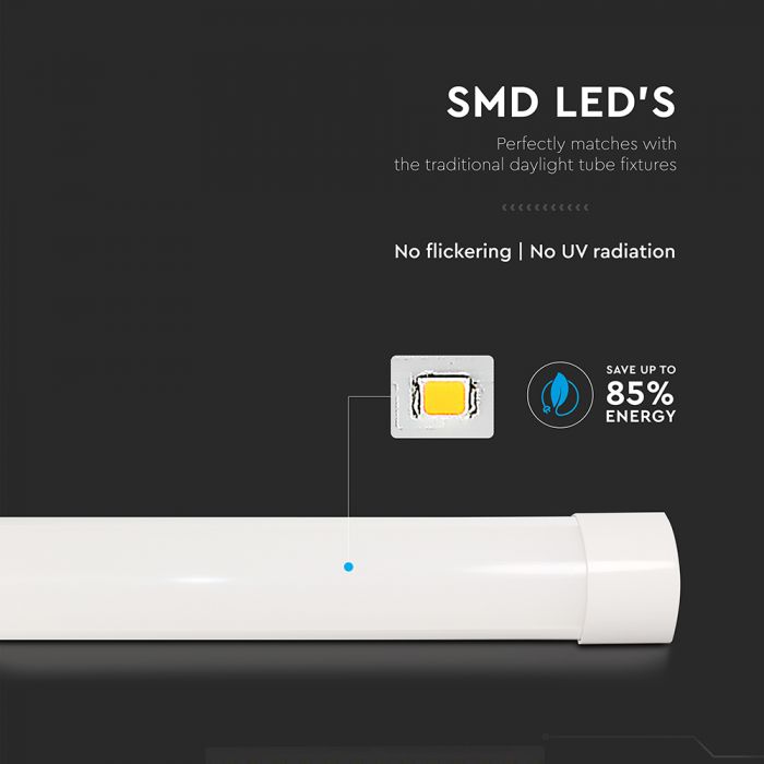 20W(2400Lm) LED Linear luminaire, 60cm, V-TAC, 3 years warranty, without plug (cable connection), cool white 6500K