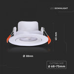 7W(510Lm) LED lae sisseehitatud valgusti, V-TAC, IP20, ümmargune, valge, 3IN1