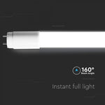 T8 7.5W(850Lm) 60 cm LED V-TAC spuldze, garantija 3 gadi, G13, IP20, neitrāli balta gaisma 4000K