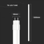 T8 16.5W(1850Lm) 120 cm LED V-TAC spuldze, garantija 3 gadi, G13, IP20, silti balta gaisma 3000K