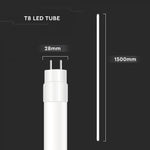 T8 24W(3000Lm) 150 cm LED V-TAC spuldze, garantija 3 gadi, G13, IP20, auksti balta gaisma 6500K