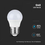 E27 6.5W(600Lm) LED Spuldze, V-TAC, G45, IP20, silti balta gaisma 3000K