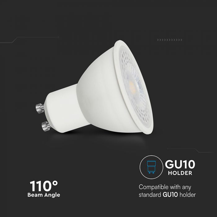 GU10 7.5W(610Lm) LED Spuldze, V-TAC, IP20, auksti balta gaisma 6500K