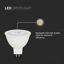 GU5.3 6W(455Lm) LED Spuldze MR16, V-TAC, IP21, auksti balta gaisma 6500K