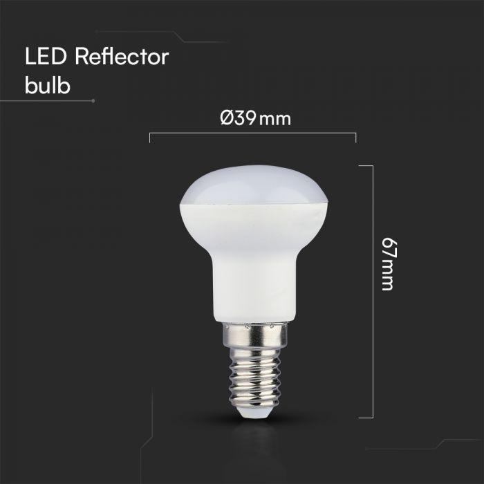 E14 2.9W(250Lm) LED Spuldze, R39, V-TAC, IP20, silti balta gaisma 3000K