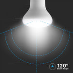 E27 8.5W(806Lm) LED Spuldze, R63, V-TAC, IP20, auksti balta gaisma 6500K