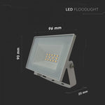 KASTE 60 gab. x 2,59€ – 10W(850Lm) LED prožektors bez kustību sensora, V-TAC, IP65, balts, auksti balta gaisma 6500K
