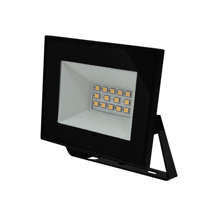 10W(850Lm) LED prožektors bez kustību sensora, V-TAC, IP65, melns, auksti balta gaisma 6500K