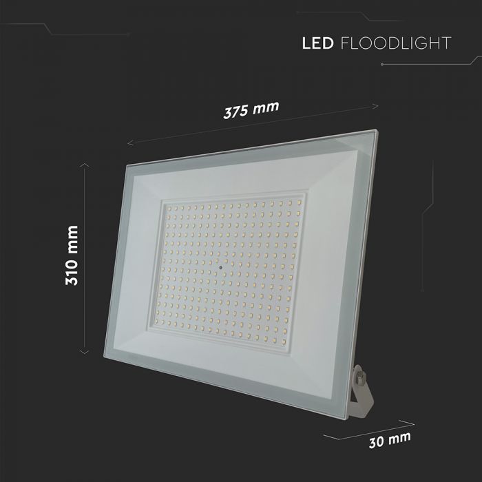 200W(19200Lm) LED prožektors, V-TAC, IP65, balts, neitrāli balta gaisma 4000K