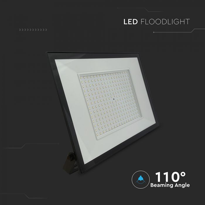 200W(19200Lm) LED prožektors, V-TAC, IP65, melns, neitrāli balta gaisma 4000K